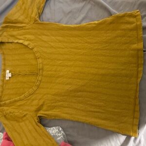 Pilcro Anthropologie Mustard Tee Small Yellow
